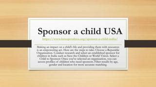 best charity to sponsor a child|sponsor a child in usa.